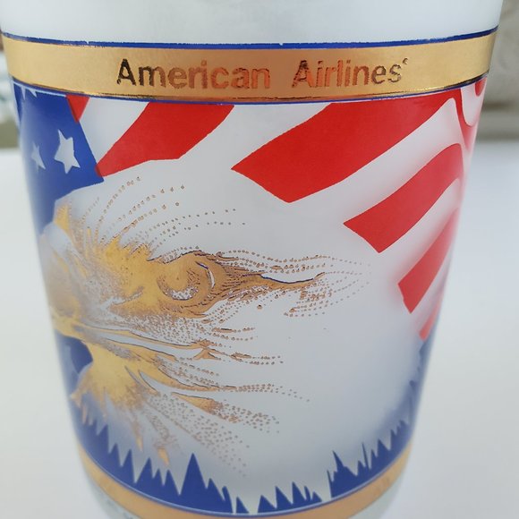 American Airlines Frosted Cocktail Glass Logo - Picture 10 of 15